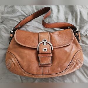 Vintage Coach Hampton Tan Leather Shoulder Bag